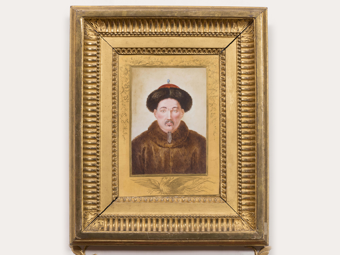 Portrait of the Qianlong Emperor in porcelain plaque